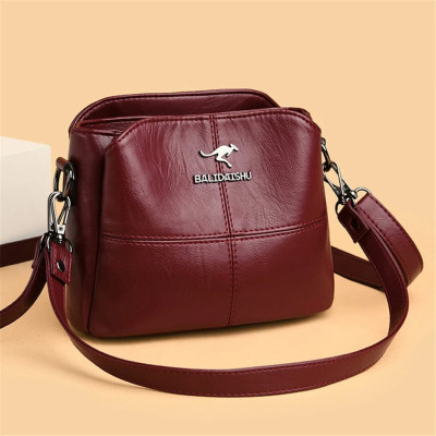 3 Layers Luxury Messenger Crossbody Bags (maroon)