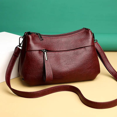 Crossbody Bag Artificial Leather ( Maroon Colour )