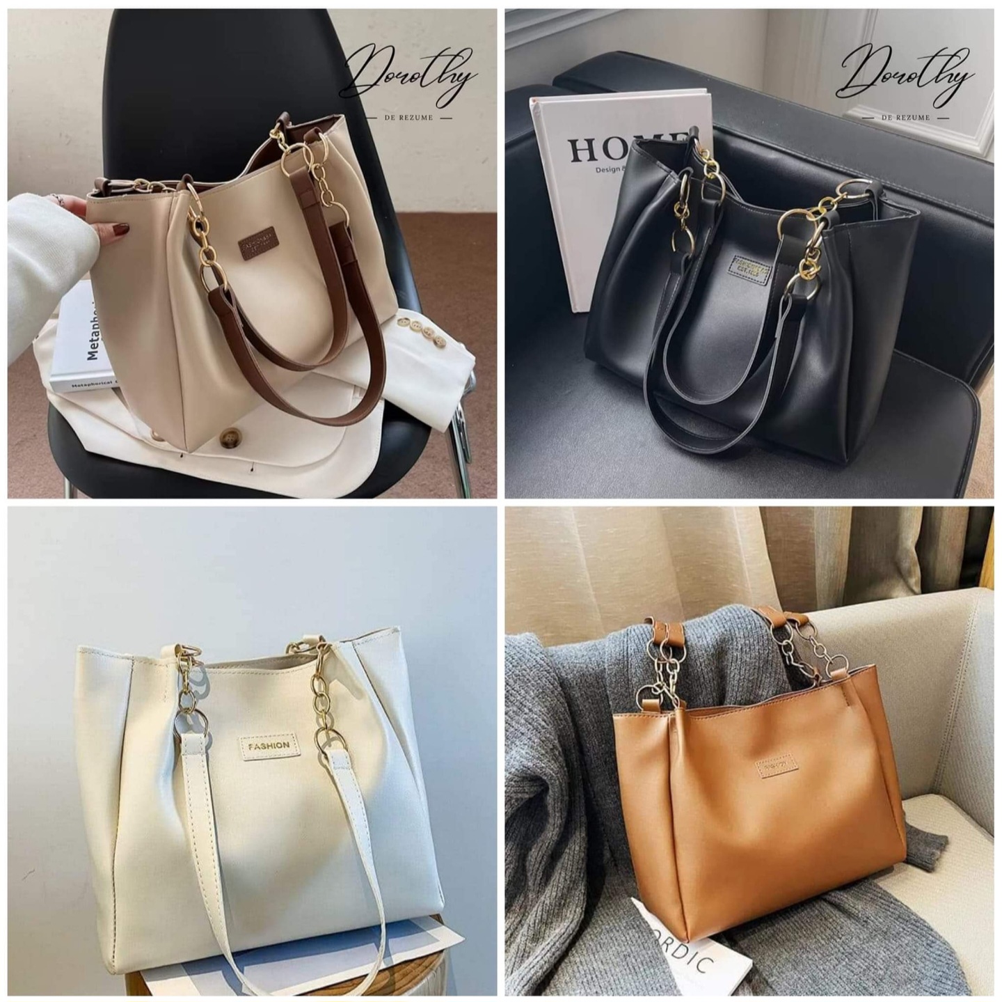 high Quality China Leather Bag (Cream)